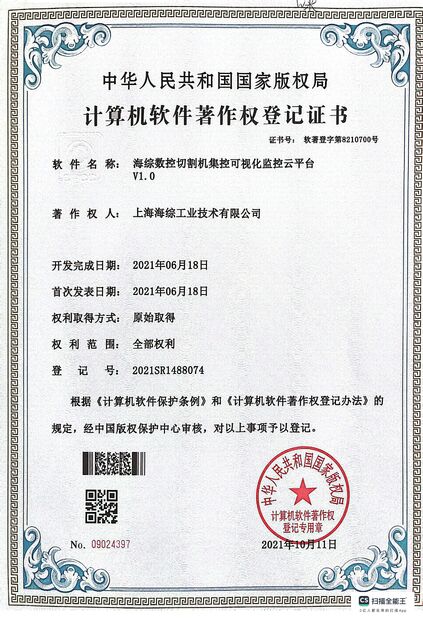 چین Hyzont(Shanghai) Industrial Technologies Co.,Ltd. گواهینامه ها